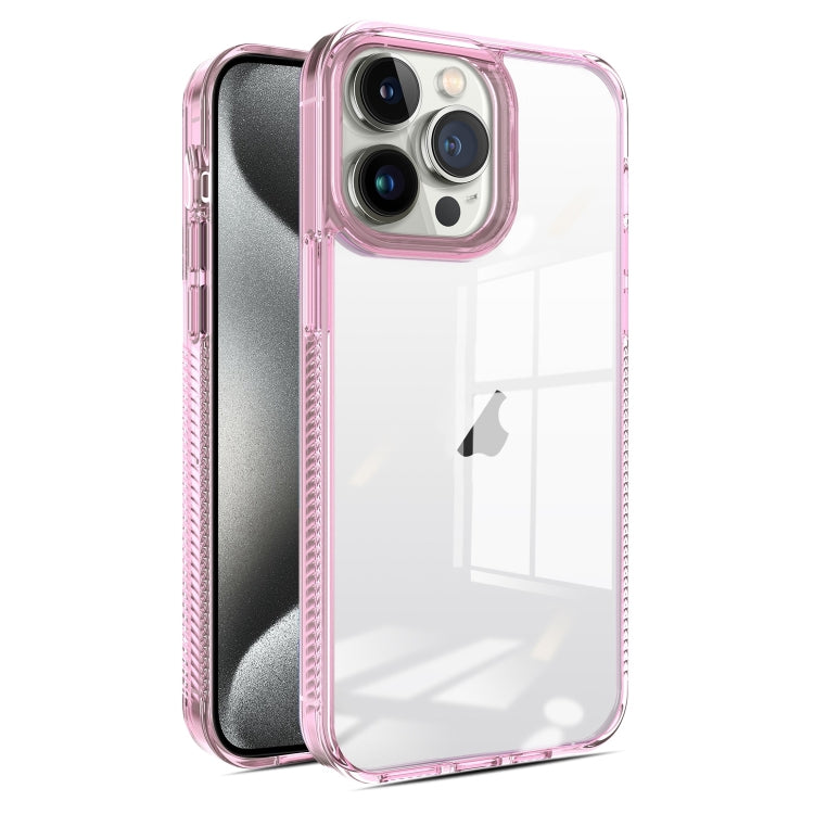 For iPhone 15 Pro 2.5mm Anti-slip Clear Acrylic Hybrid TPU Phone Case(Pink) - HoMEdemic™ 