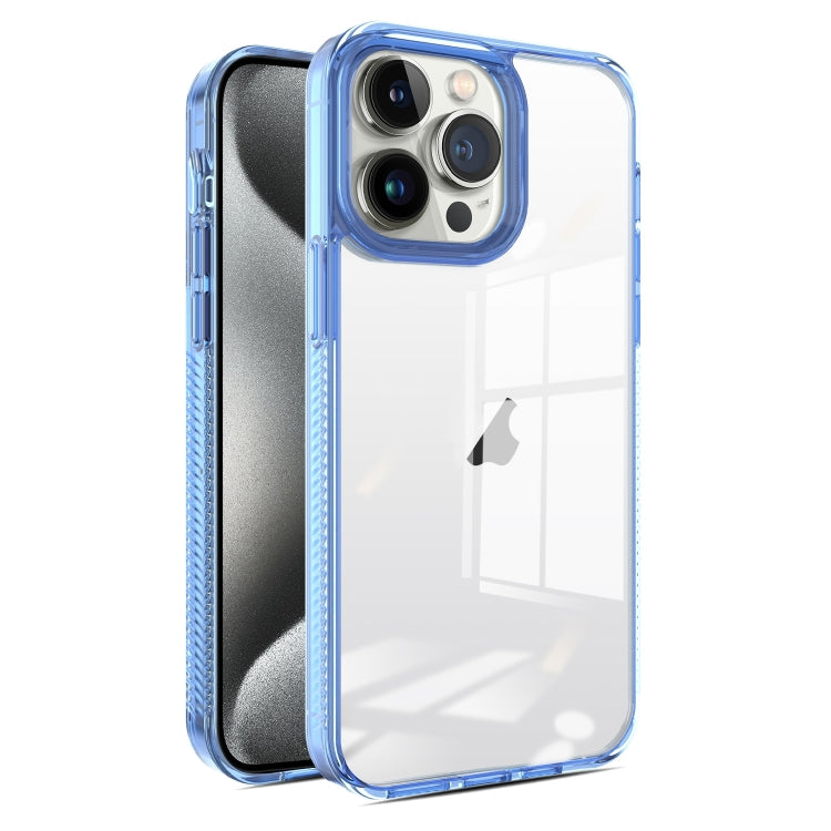 For iPhone 15 Pro 2.5mm Anti-slip Clear Acrylic Hybrid TPU Phone Case(Sky Blue) - HoMEdemic™ 