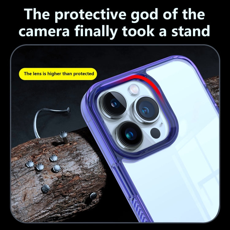 For iPhone 15 Pro 2.5mm Anti-slip Clear Acrylic Hybrid TPU Phone Case(Deep Purple) - HoMEdemic™ 