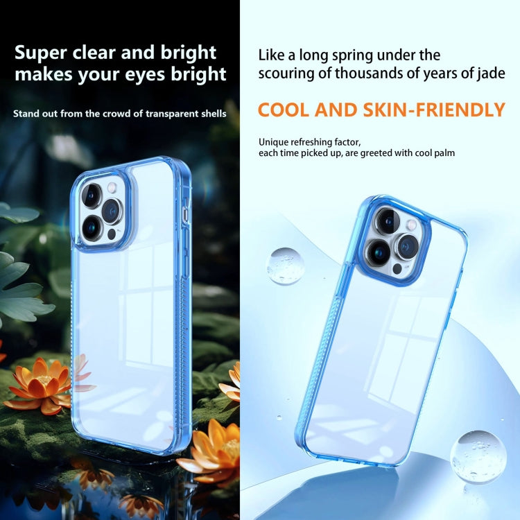 For iPhone 15 Pro 2.5mm Anti-slip Clear Acrylic Hybrid TPU Phone Case(Sky Blue) - HoMEdemic™ 