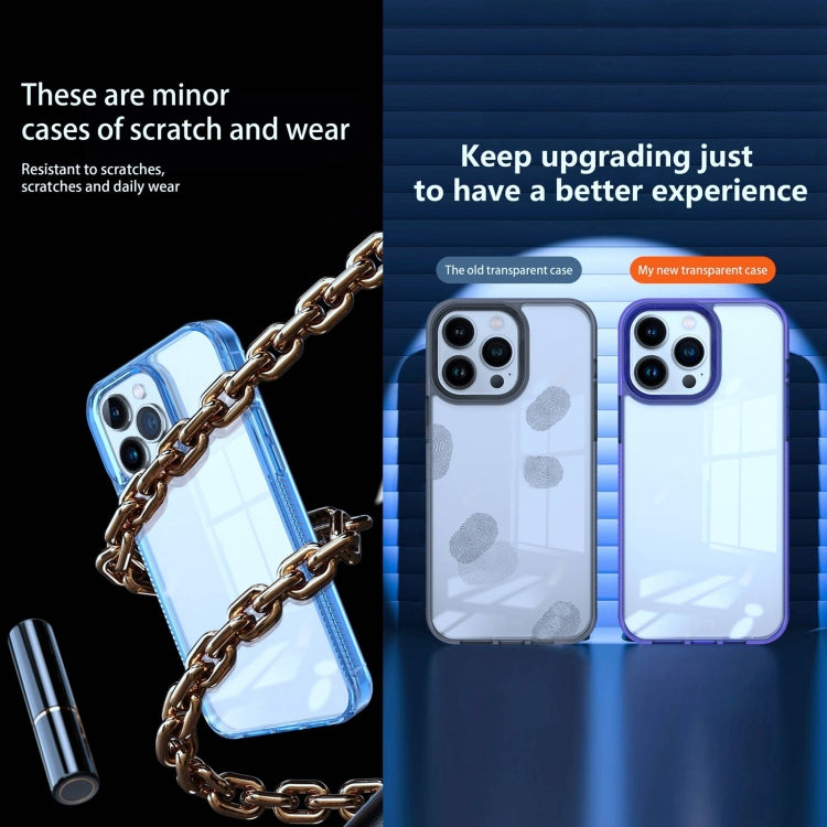 For iPhone 15 Pro 2.5mm Anti-slip Clear Acrylic Hybrid TPU Phone Case(Deep Purple) - HoMEdemic™ 