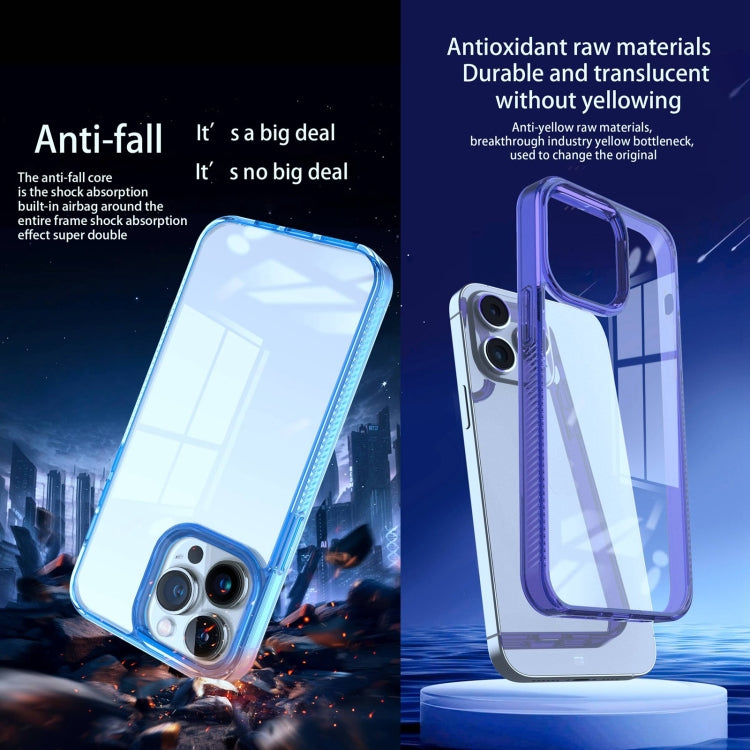 For iPhone 15 Pro 2.5mm Anti-slip Clear Acrylic Hybrid TPU Phone Case(Deep Purple) - HoMEdemic™ 