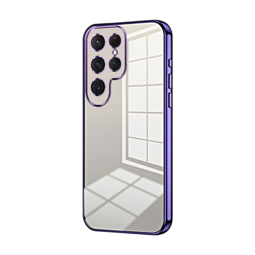 For Samsung Galaxy S24 Ultra 5G Transparent Plating Fine Hole Phone Case(Purple) - HoMEdemic™ 