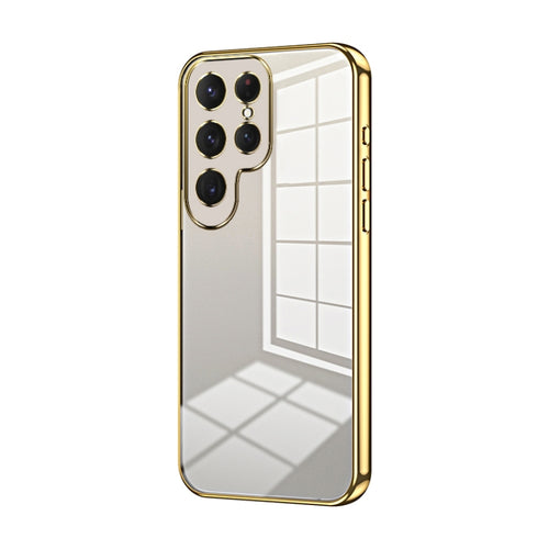 For Samsung Galaxy S24 Ultra 5G Transparent Plating Fine Hole Phone Case(Gold) - HoMEdemic™ 