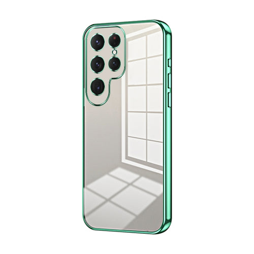 For Samsung Galaxy S24 Ultra 5G Transparent Plating Fine Hole Phone Case(Green) - HoMEdemic™ 