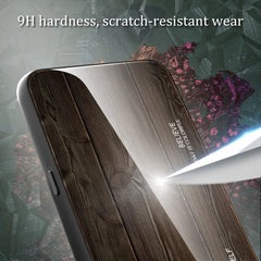 For Samsung Galaxy S24 Ultra 5G Wood Grain Glass Phone Case(Grey) - HoMEdemic™ 