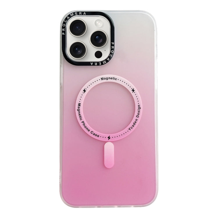 For iPhone 15 Pro Gradient IMD PC Hybrid TPU MagSafe Phone Case(Pink) - HoMEdemic™ 