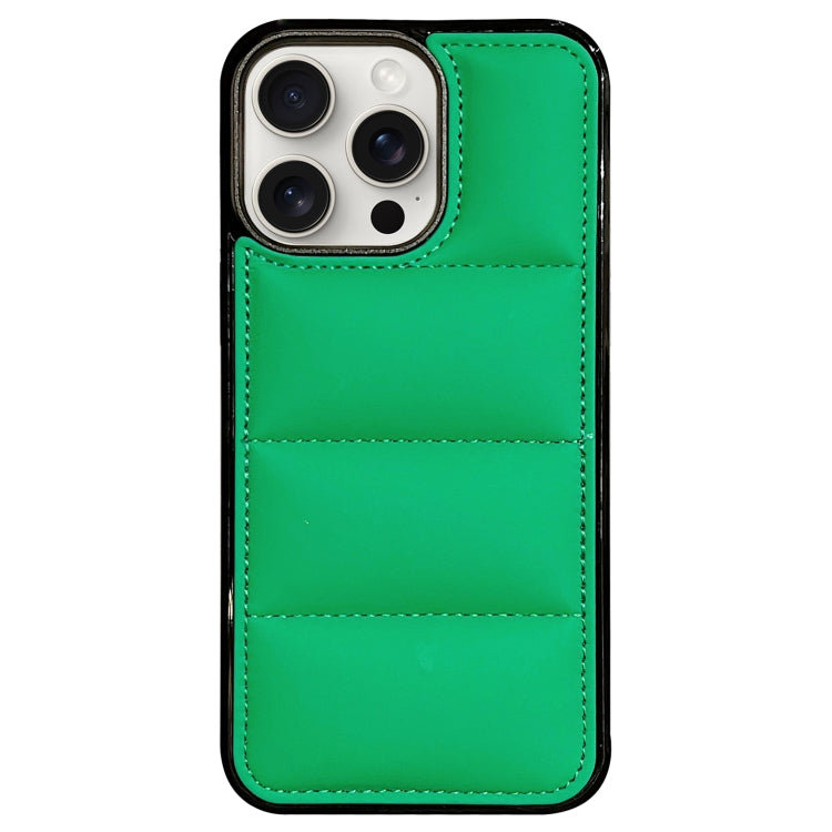 For iPhone 15 Pro Big Hole Eiderdown Airbag Phone Case(Green) - HoMEdemic™ 