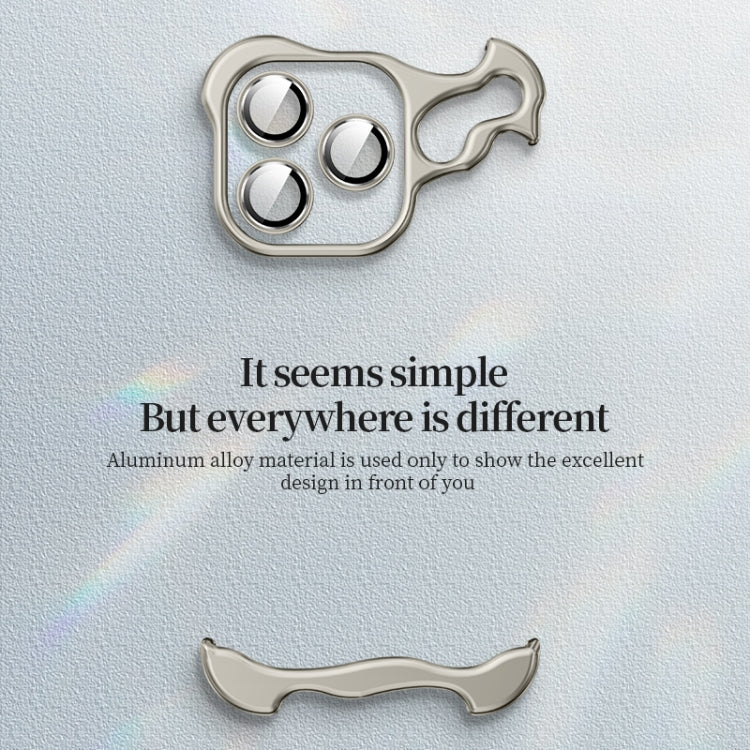 For iPhone 15 Pro Max Frameless Metal Corner Pad Phone Case with Lens Film(Grey) - HoMEdemic™ 