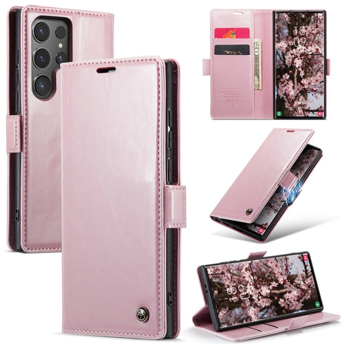 For Samsung Galaxy S24 Ultra 5G CaseMe 003 Crazy Horse Texture Flip Leather Phone Case(Pink) - HoMEdemic™ 