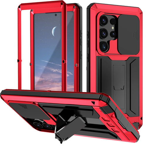 For Samsung Galaxy S24 Ultra 5G R-JUST Sliding Camera Life Waterproof Holder Phone Case(Red) - HoMEdemic™ 