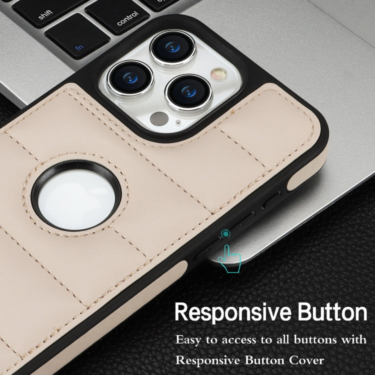 For iPhone 15 Pro Max Piano Key Hollow Cutout PU Phone Case(Apricot) - HoMEdemic™ 