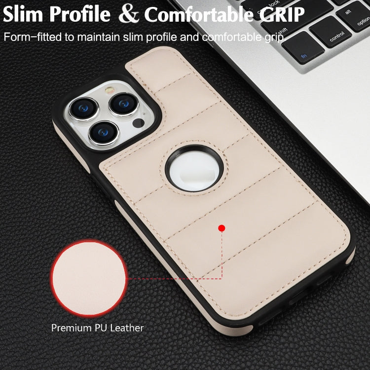 For iPhone 15 Pro Max Piano Key Hollow Cutout PU Phone Case(Apricot) - HoMEdemic™ 