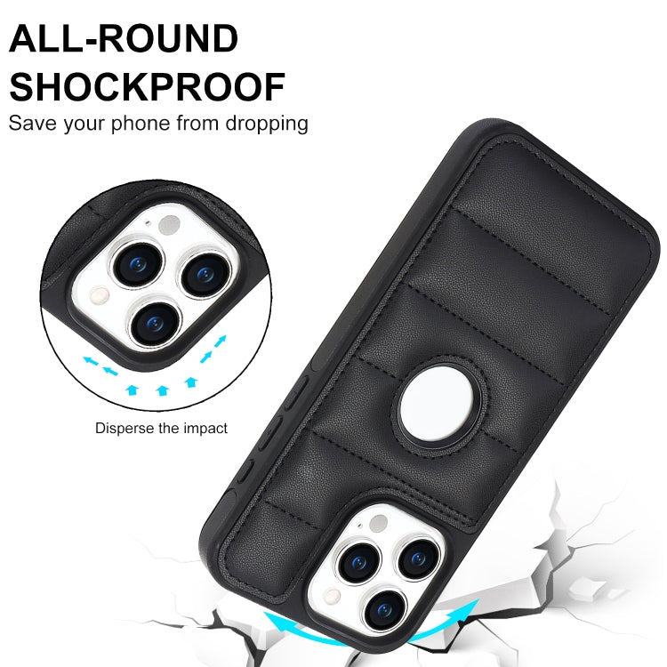 For iPhone 15 Pro Piano Key Hollow Cutout PU Phone Case(Black) - HoMEdemic™ 