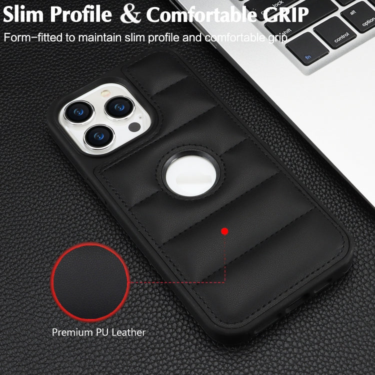 For iPhone 15 Pro Piano Key Hollow Cutout PU Phone Case(Black) - HoMEdemic™ 