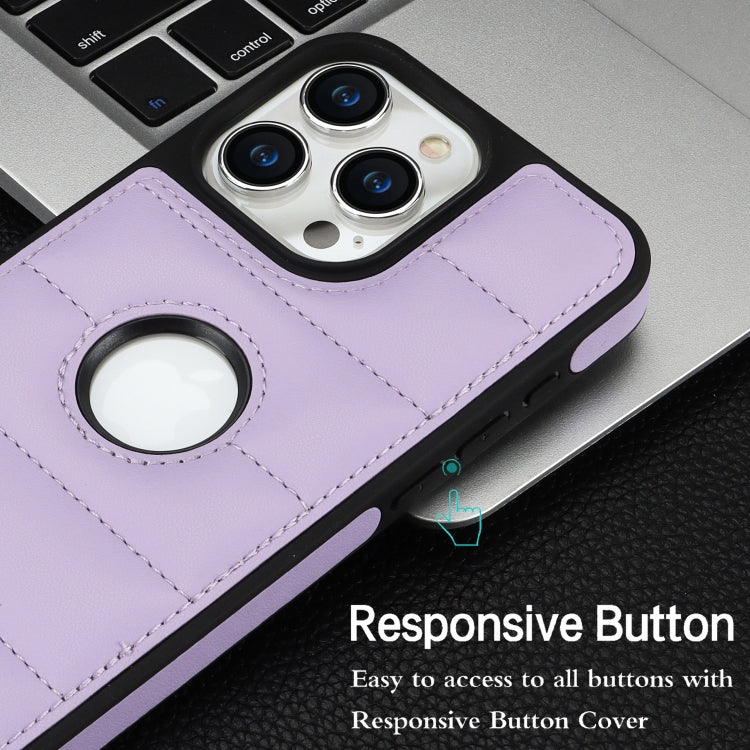 For iPhone 15 Pro Piano Key Hollow Cutout PU Phone Case(Light Purple) - HoMEdemic™ 