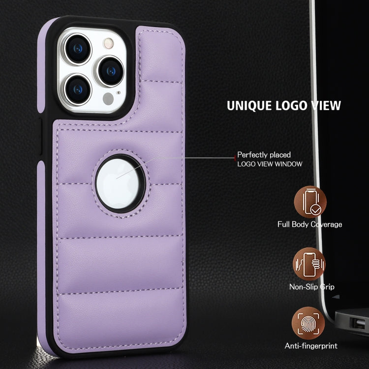 For iPhone 15 Pro Piano Key Hollow Cutout PU Phone Case(Light Purple) - HoMEdemic™ 