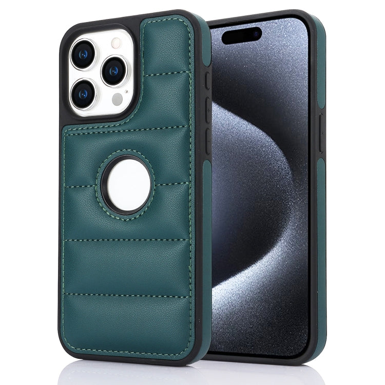 For iPhone 15 Pro Piano Key Hollow Cutout PU Phone Case(Green) - HoMEdemic™ 