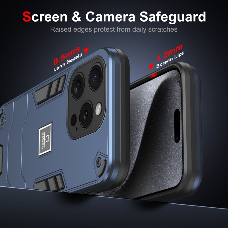 For iPhone 15 Pro 2 in 1 Shockproof Phone Case(Blue) - HoMEdemic™ 