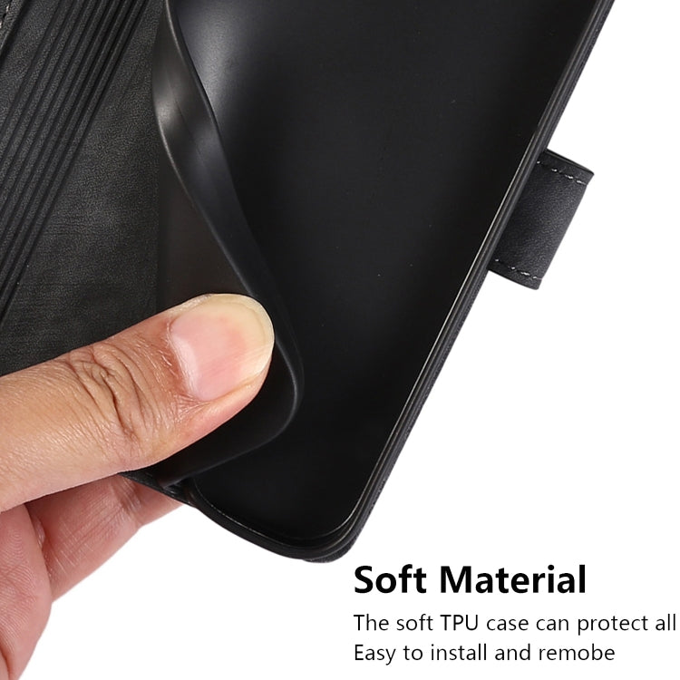 For iPhone 15 Pro Max Orchid Butterfly Embossed Leather Phone Case(Black) - HoMEdemic™ 