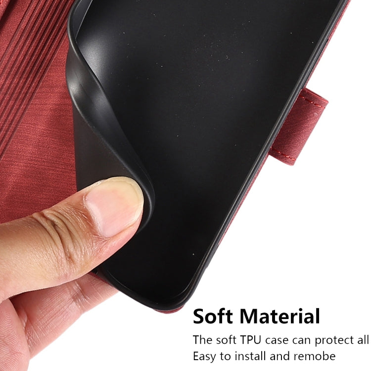 For iPhone 15 Pro Orchid Butterfly Embossed Leather Phone Case(Red) - HoMEdemic™ 