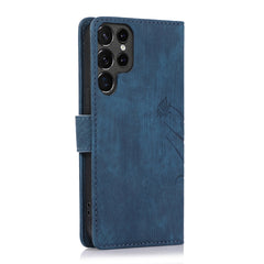 For Samsung Galaxy S24 Ultra 5G Orchid Butterfly Embossed Leather Phone Case(Blue) - HoMEdemic™ 