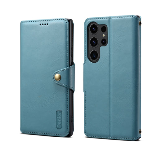 For Samsung Galaxy S24 Ultra 5G Denior Cowhide Texture Wallet Style Leather Phone Case(Blue) - HoMEdemic™ 