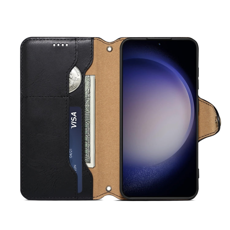 For Samsung Galaxy S23+ 5G Denior Cowhide Texture Wallet Style Leather Phone Case(Black) - HoMEdemic™ 