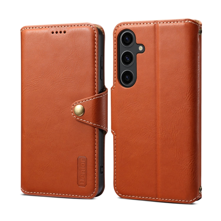 For Samsung Galaxy S23+ 5G Denior Cowhide Texture Wallet Style Leather Phone Case(Brown) - HoMEdemic™ 