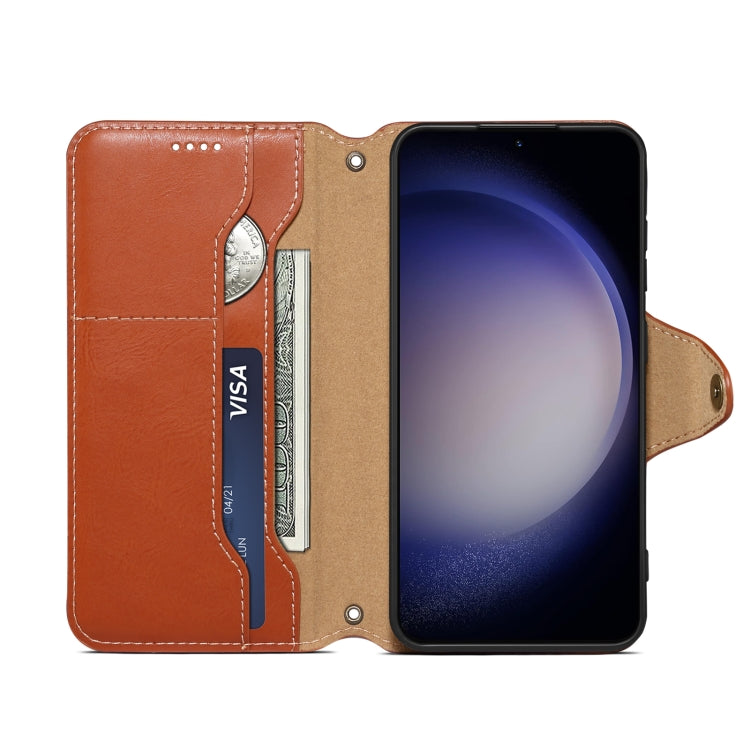 For Samsung Galaxy S23+ 5G Denior Cowhide Texture Wallet Style Leather Phone Case(Brown) - HoMEdemic™ 