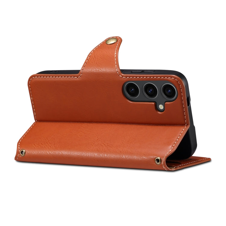 For Samsung Galaxy S23+ 5G Denior Cowhide Texture Wallet Style Leather Phone Case(Brown) - HoMEdemic™ 