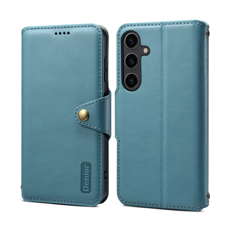 For Samsung Galaxy S23+ 5G Denior Cowhide Texture Wallet Style Leather Phone Case(Blue) - HoMEdemic™ 