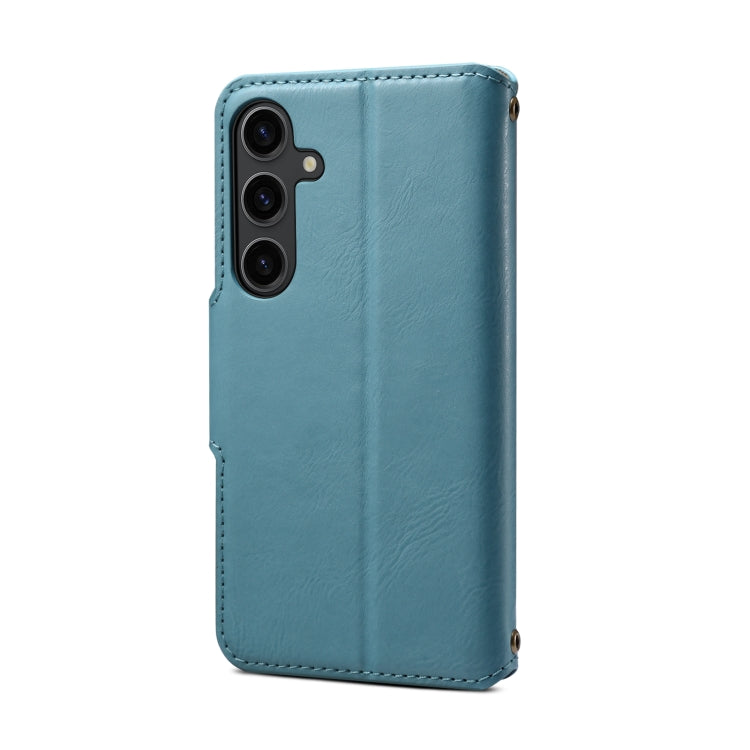 For Samsung Galaxy S23+ 5G Denior Cowhide Texture Wallet Style Leather Phone Case(Blue) - HoMEdemic™ 
