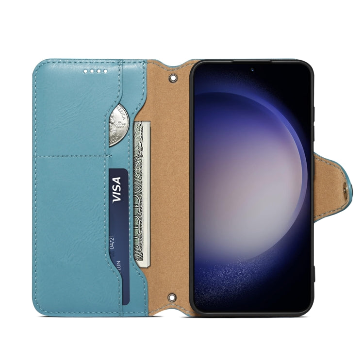 For Samsung Galaxy S23+ 5G Denior Cowhide Texture Wallet Style Leather Phone Case(Blue) - HoMEdemic™ 