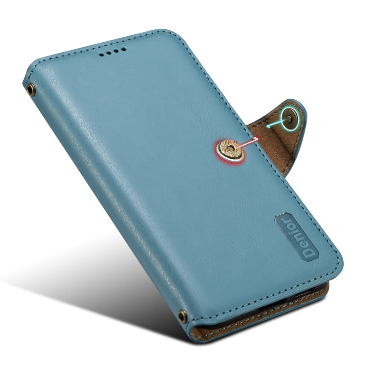 For Samsung Galaxy S23+ 5G Denior Cowhide Texture Wallet Style Leather Phone Case(Blue) - HoMEdemic™ 