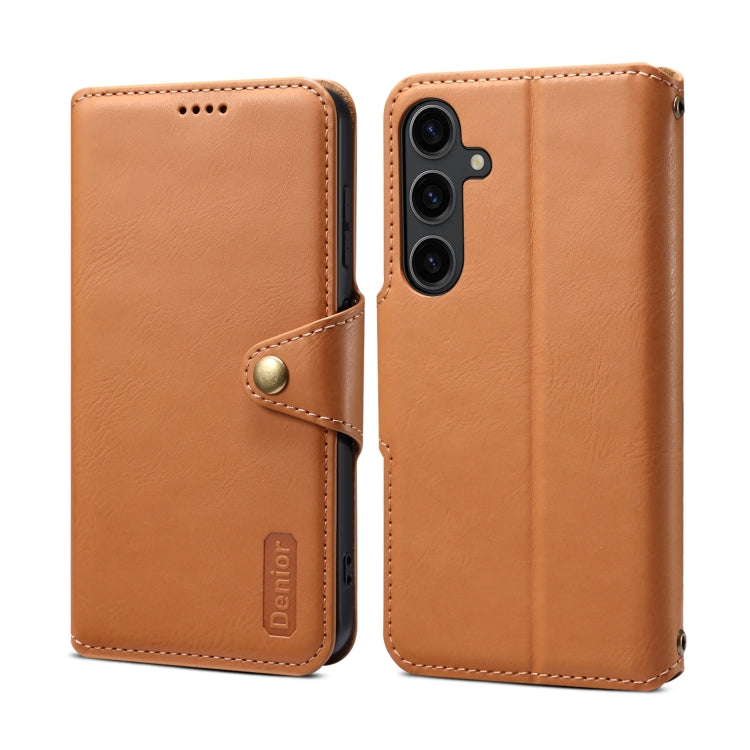 For Samsung Galaxy S23+ 5G Denior Cowhide Texture Wallet Style Leather Phone Case(Khaki) - HoMEdemic™ 