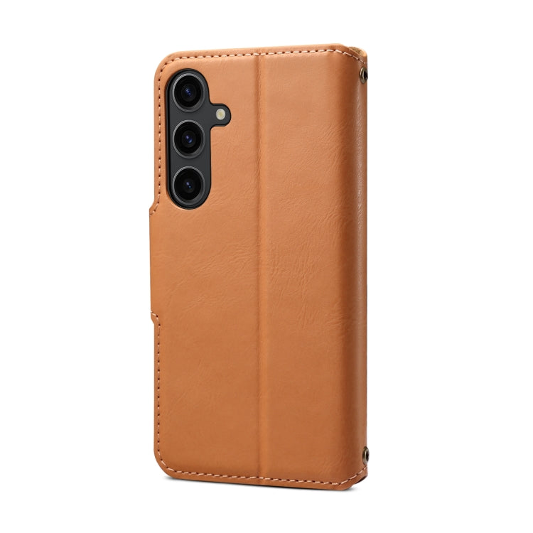 For Samsung Galaxy S23+ 5G Denior Cowhide Texture Wallet Style Leather Phone Case(Khaki) - HoMEdemic™ 