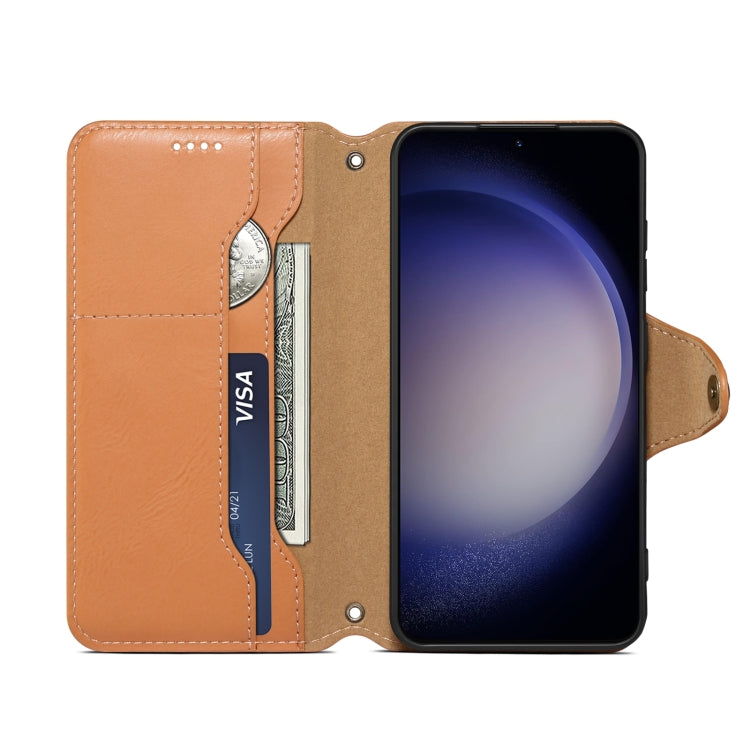 For Samsung Galaxy S23+ 5G Denior Cowhide Texture Wallet Style Leather Phone Case(Khaki) - HoMEdemic™ 