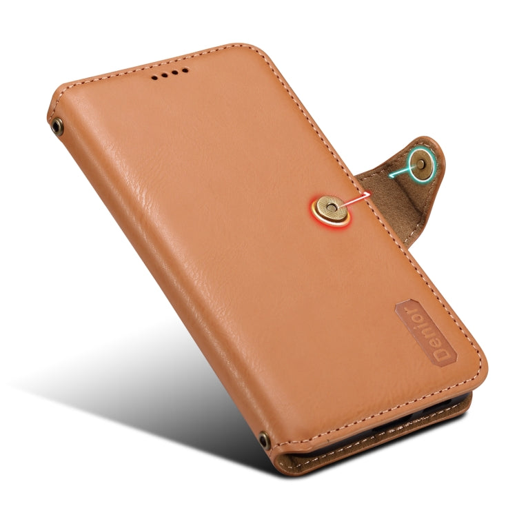For Samsung Galaxy S23+ 5G Denior Cowhide Texture Wallet Style Leather Phone Case(Khaki) - HoMEdemic™ 