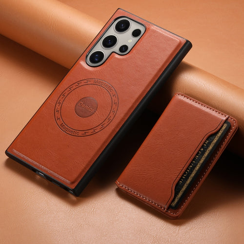 For Samsung Galaxy S24 Ultra 5G Denior Cowhide Texture Leather MagSafe Detachable Wallet Phone Case(Brown) - HoMEdemic™ 