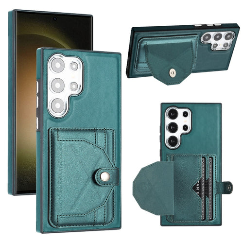 For Samsung Galaxy S24 Ultra 5G Shockproof Leather Phone Case with Card Holder(Green) - HoMEdemic™ 