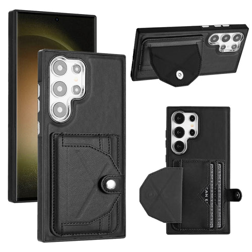 For Samsung Galaxy S24 Ultra 5G Shockproof Leather Phone Case with Card Holder(Black) - HoMEdemic™ 