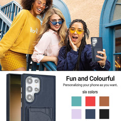 For Samsung Galaxy S24 Ultra 5G Shockproof Leather Phone Case with Card Holder(Blue) - HoMEdemic™ 