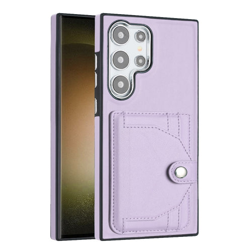 For Samsung Galaxy S24 Ultra 5G Shockproof Leather Phone Case with Card Holder(Purple) - HoMEdemic™ 