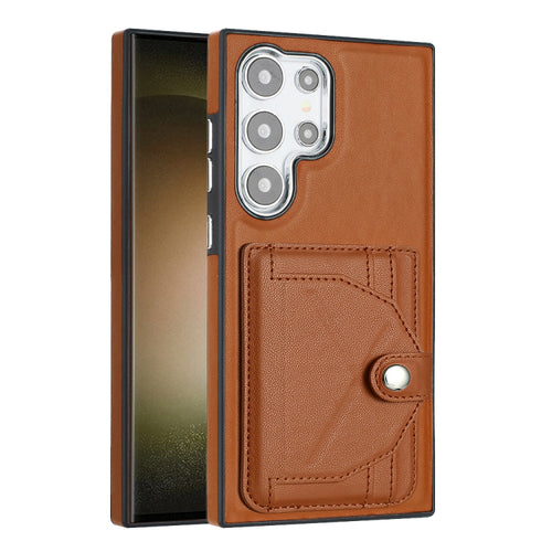 For Samsung Galaxy S24 Ultra 5G Shockproof Leather Phone Case with Card Holder(Brown) - HoMEdemic™ 