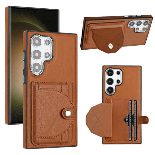 For Samsung Galaxy S24 Ultra 5G Shockproof Leather Phone Case with Card Holder(Brown) - HoMEdemic™ 