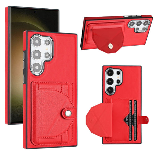 For Samsung Galaxy S24 Ultra 5G Shockproof Leather Phone Case with Card Holder(Red) - HoMEdemic™ 