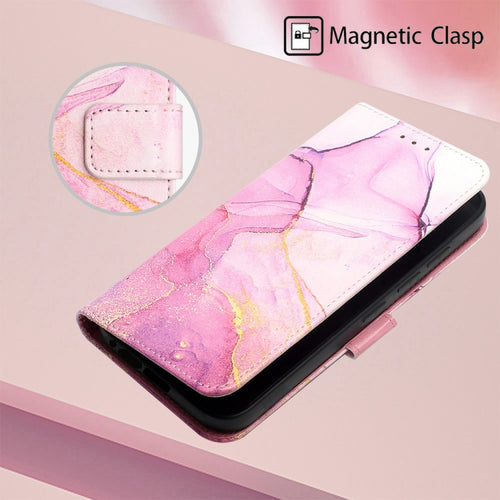 For Samsung Galaxy S24 Ultra 5G PT003 Marble Pattern Flip Leather Phone Case(Pink Purple Gold) - HoMEdemic™ 