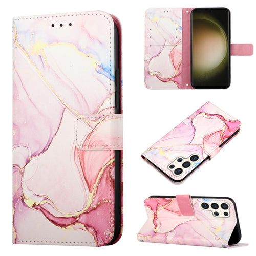 For Samsung Galaxy S24 Ultra 5G PT003 Marble Pattern Flip Leather Phone Case(Rose Gold) - HoMEdemic™ 