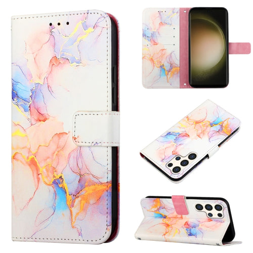 For Samsung Galaxy S24 Ultra 5G PT003 Marble Pattern Flip Leather Phone Case(Galaxy Marble White) - HoMEdemic™ 